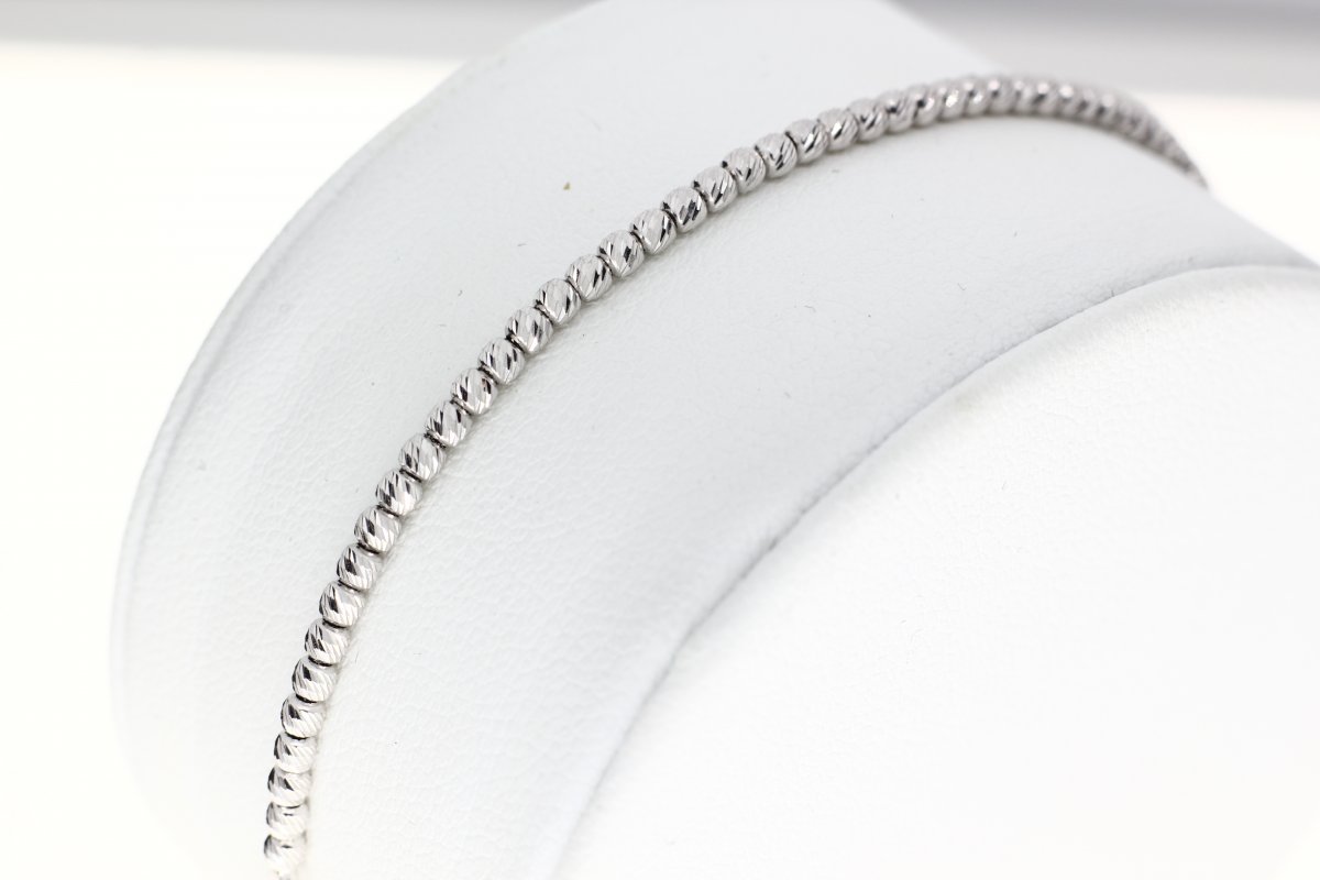 Witgouden Gefacetteerde Bolletjes Armband